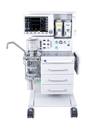 Trolley-mounted anesthesia workstation