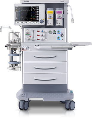 Trolley-mounted anesthesia workstation
