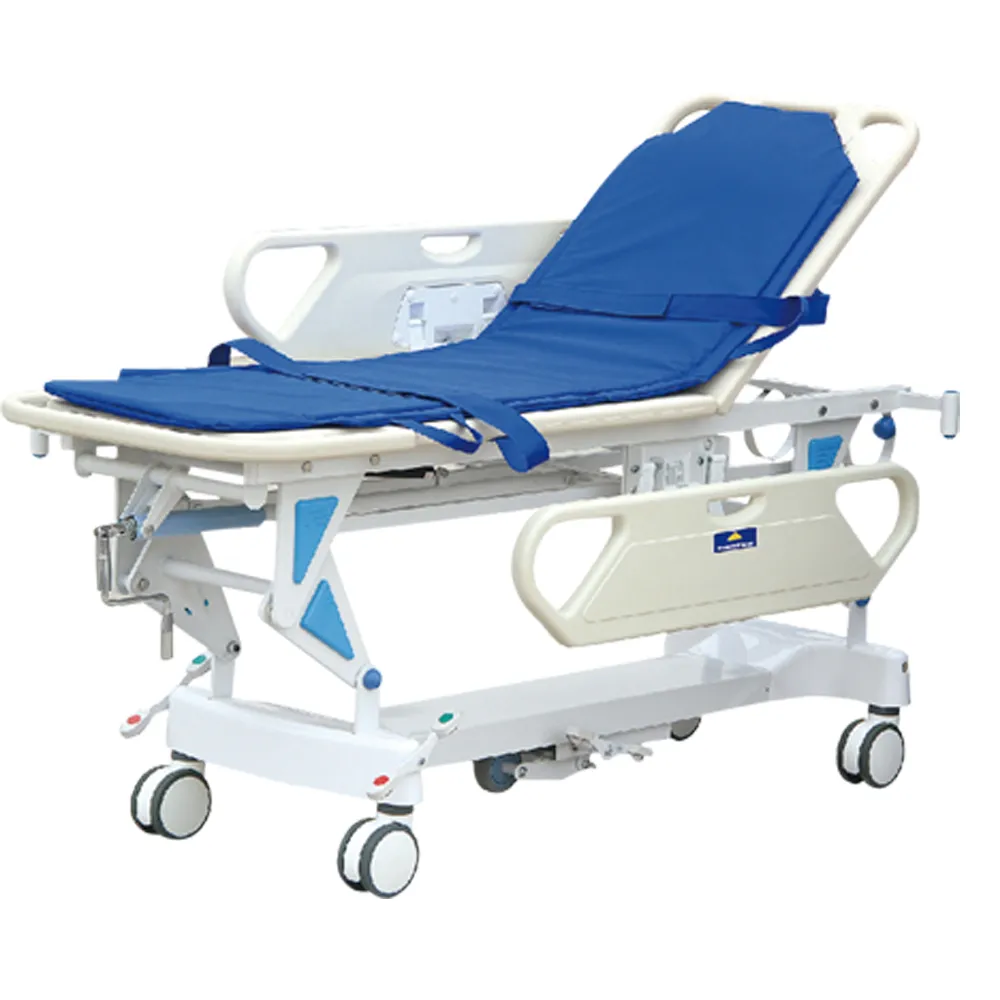 Transport stretcher with wheels emergency medical stretcher