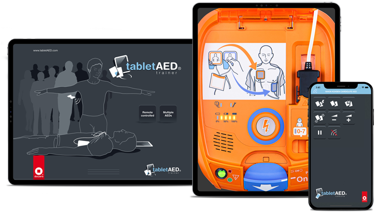 Online AED simulator TabletAED -Defibrillator